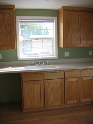the installed countertop