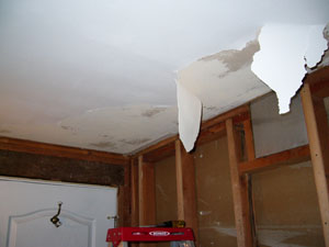 The ceiling came down