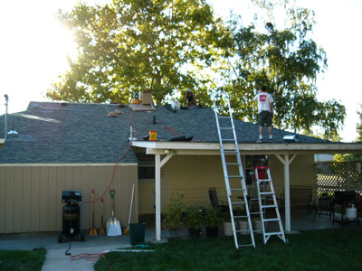 Later that same day, the house re-roofed